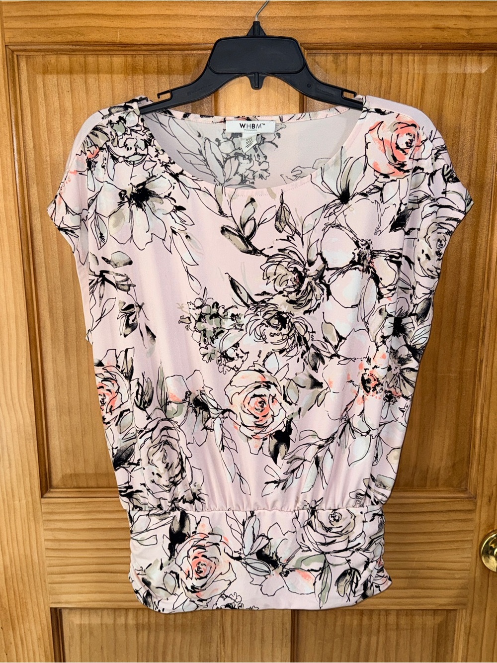 NwoT White House Black Market Pink &  Black Floral Top-S-EC - Picture 3 of 11